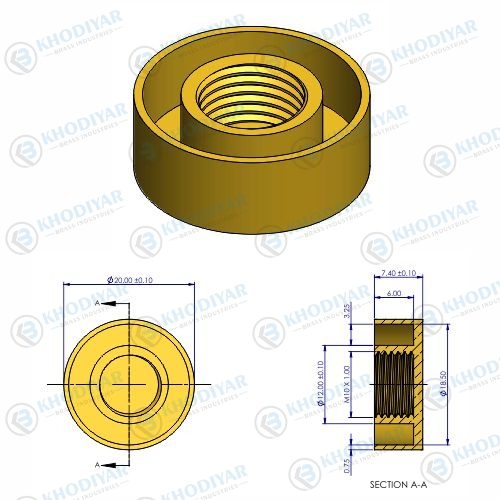 END CAP 20 MM BRASS